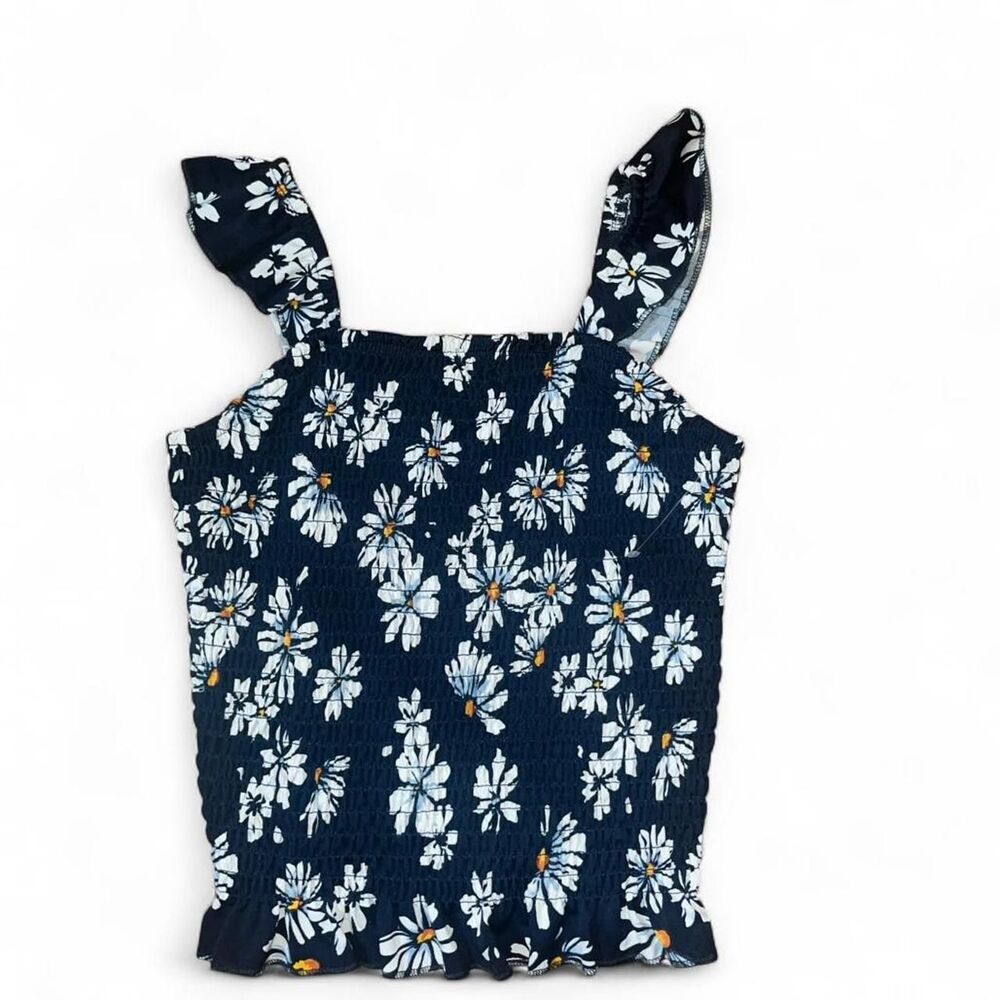 Women's Navy Sunflower Tank SZ M